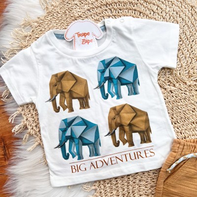 Conj. Camiseta Big Adventure e Bermuda - Off White